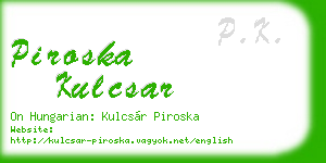 piroska kulcsar business card